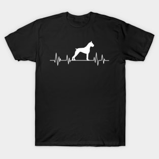 Boxer Heartbeat dog Heartbeat Boxer Silhouette T-Shirt